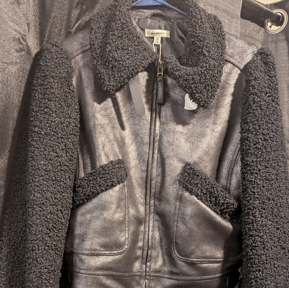 Max Studio Black Faux Leather Jacket